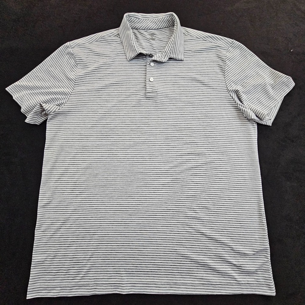 Member's Mark Gray Striped Short‎ Sleeve Performance Polo Shirt Men's XL